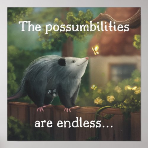 The Possumbilities are Endless Opossum Poster