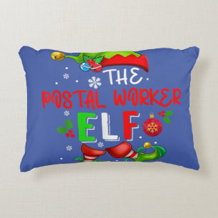 The Postal Worker Elf Christmas Elf Costume Lover Accent Pillow