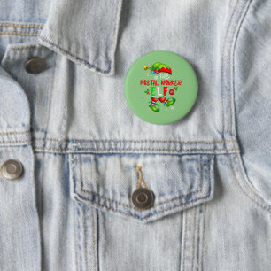 The Postal Worker Elf Christmas Elf Costume Lover Button
