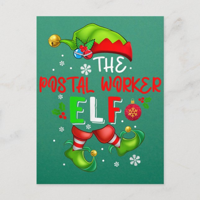 The Postal Worker Elf Christmas Elf Costume Lover Postcard (Front)