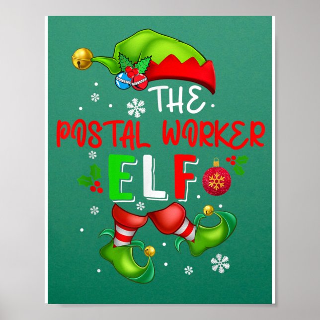 The Postal Worker Elf Christmas Elf Costume Lover Poster (Front)