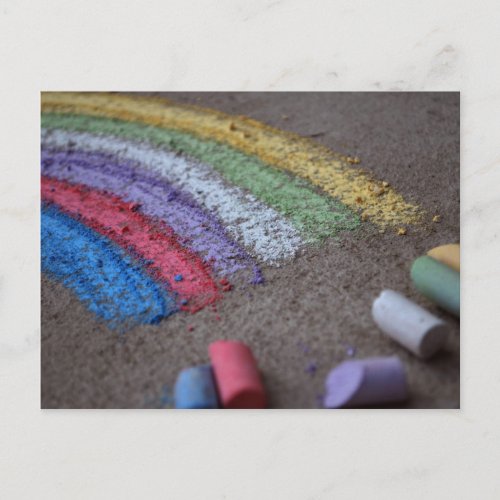 The Pot of Gold at the End of the Rainbow Chalk Postcard