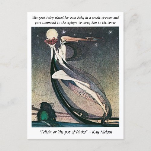 The pot of Pinks vintage fairytale Kay Nielsen Postcard