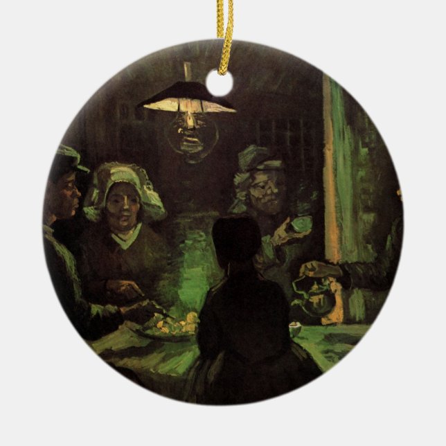 The Potato Eaters by Vincent van Gogh Ceramic Ornament (Front)