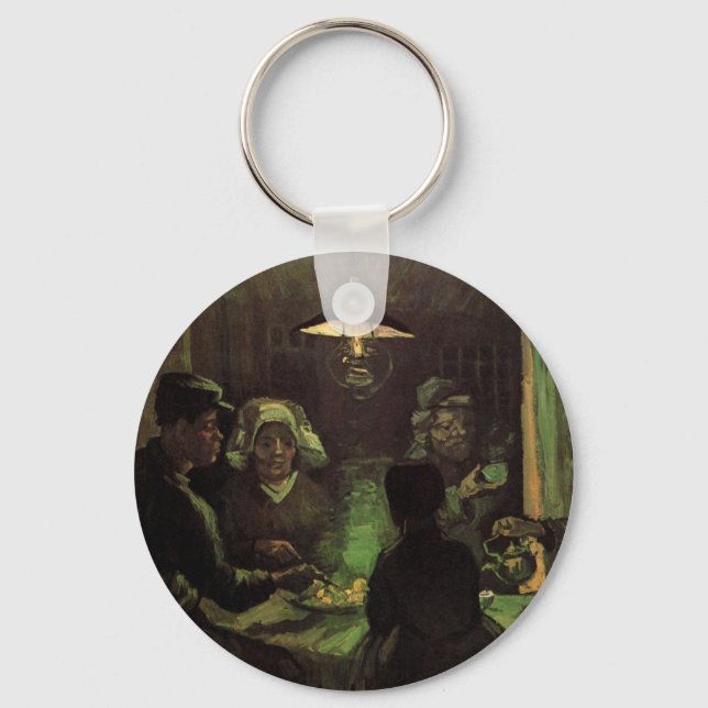 The Potato Eaters by Vincent van Gogh Keychain (Front)