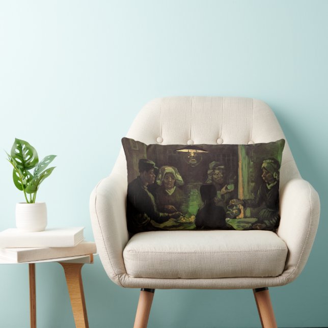The Potato Eaters by Vincent van Gogh Lumbar Pillow (Chair)