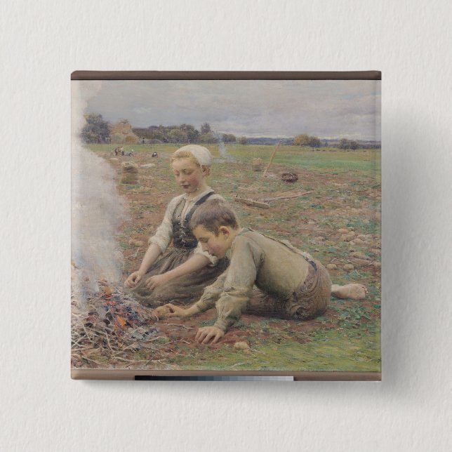 The Potato Gatherers, 1898 Button (Front)