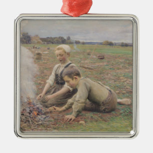 The Potato Gatherers, 1898 Metal Ornament