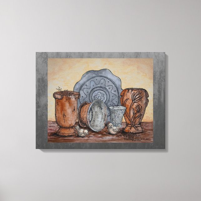 “The Potter’s Pots” Fine Art Still Life Canvas Print (Front)