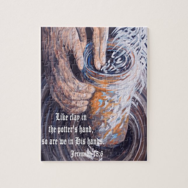 The Potter's Hands with Scripture Jigsaw Puzzle (Vertical)