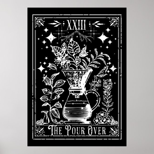 The Pour Over Coffee Tarot Card Poster (Front)