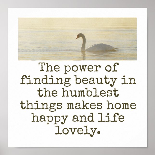 The Power Of Finding Beauty - Beauty Quote  Poster (Front)