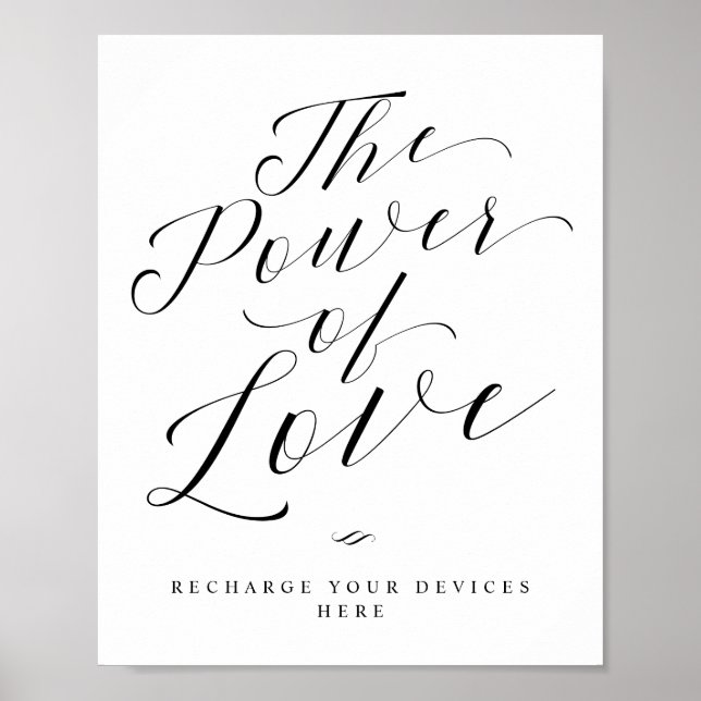 The Power of Love Device Charging Wedding Sign (Front)
