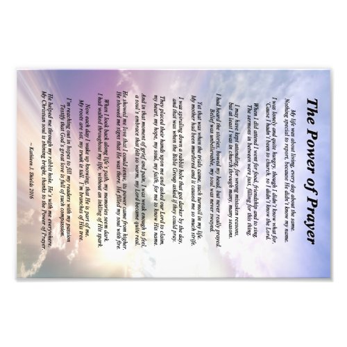 The Power of Prayer Poem Photo Print