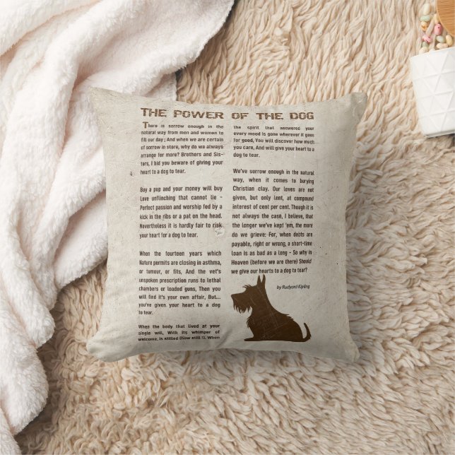 The Power of the Dog Poem - Rudyard Kipling  Throw Pillow (Blanket)