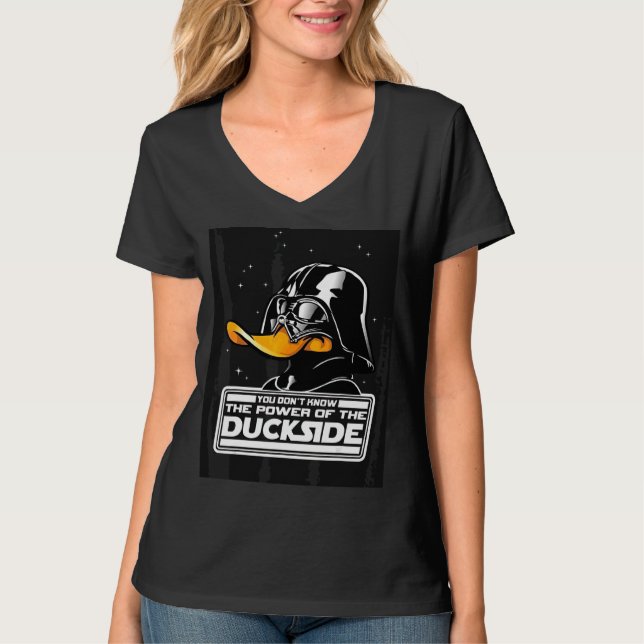 The Power Of The Duck Side Fun Graphic T-Shirt (Front)