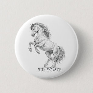 The Power of the Stallion Majestic Horse Graphic Button