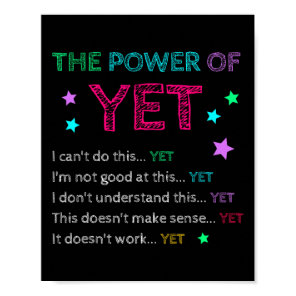 The Power Of Yet Ck To School Inspirational Teache Poster