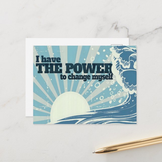 "The power to change" Motivation Affirmation Postcard (Front/Back In Situ)