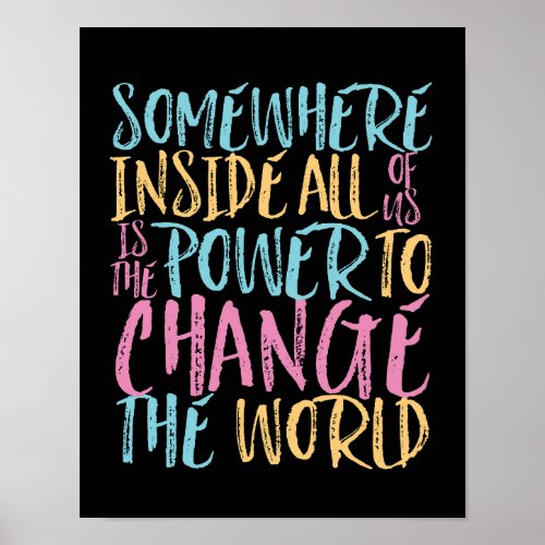 The Power To Change The World Inspirational Quote Poster