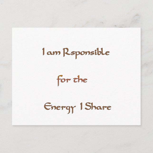 The Power Within: Energy Matters Postcard (Front)