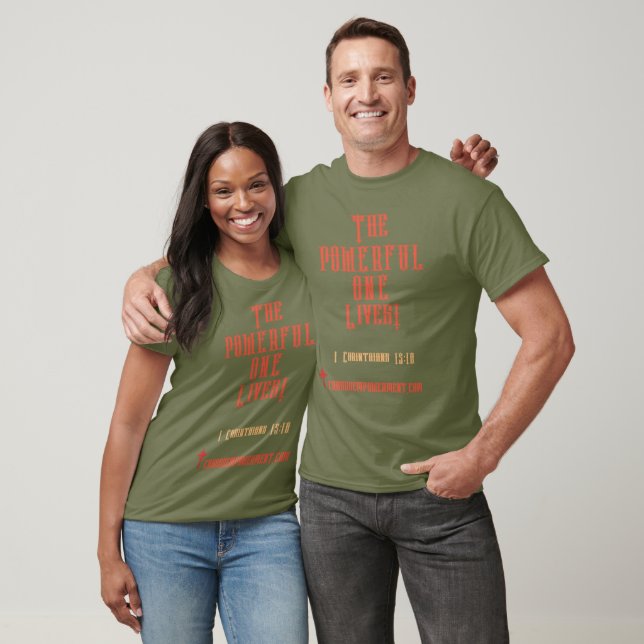 The POWERFUL ONE Lives+++T-Shirt***orange letters T-Shirt (Unisex)