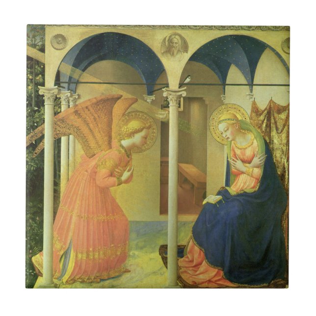 The Prado Annunciation by Fra Angelico Ceramic Tile (Front)