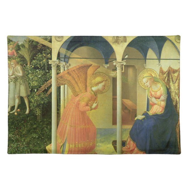 The Prado Annunciation by Fra Angelico Cloth Placemat (Front)