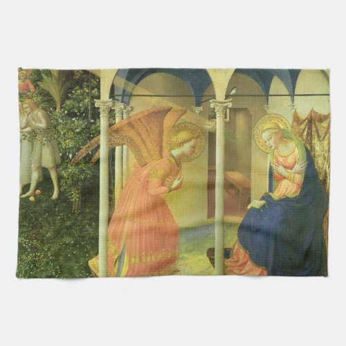 The Prado Annunciation by Fra Angelico Kitchen Towel