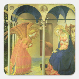 The Prado Annunciation by Fra Angelico Square Sticker