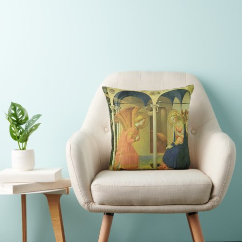 The Prado Annunciation by Fra Angelico Throw Pillow