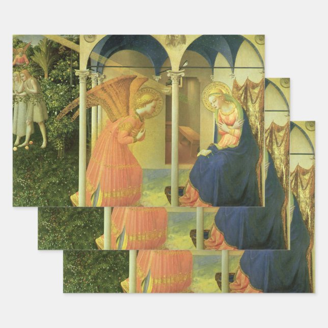 The Prado Annunciation by Fra Angelico Wrapping Paper Sheets (Set)