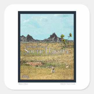 The Prairie Lands of South Dakota Square Sticker