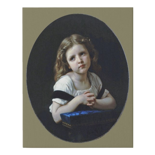 The Prayer, Bouguereau Faux Canvas Print (Front)