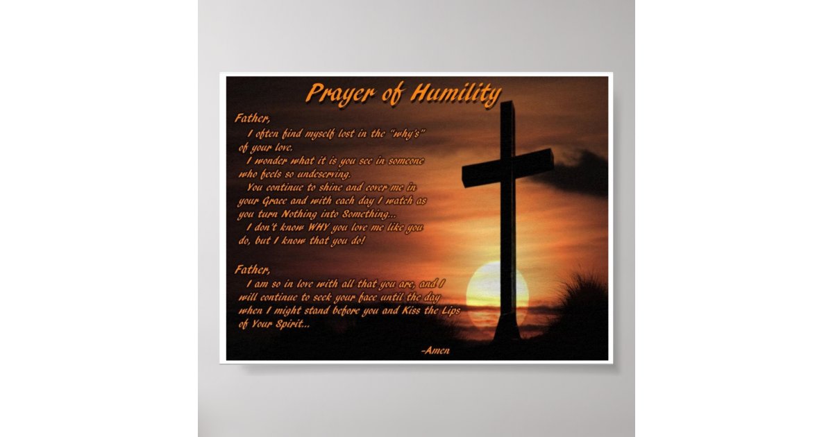 The Prayer of Humility Poster | Zazzle.com