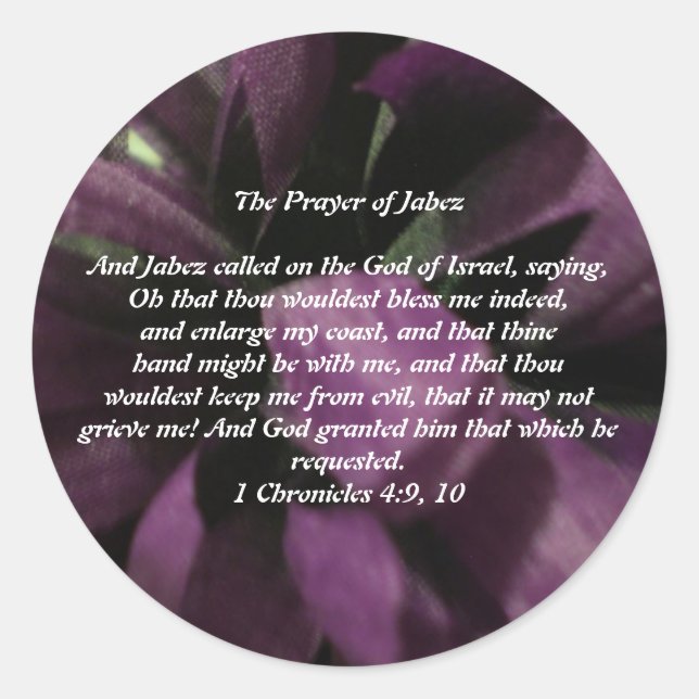 The Prayer of Jabez Classic Round Sticker (Front)