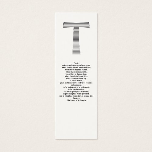 The Prayer of St. Francis - Bookmark Business Card Template