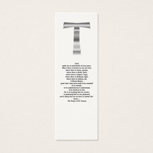 Customizable The Prayer of St. Francis - Bookmark Business Card Template