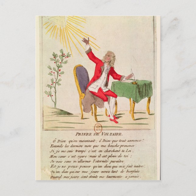The Prayer of Voltaire Postcard (Front)