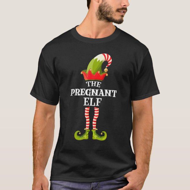 The Pregnant Elf   Christmas Group Matching Family T-Shirt (Front)