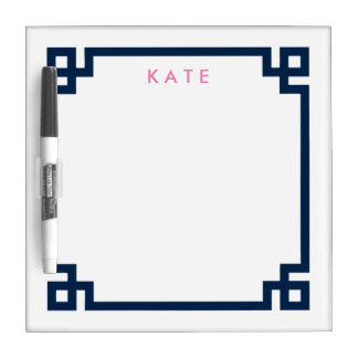 The Preppy Desk Notepad with Greek Key pattern Dry Erase Board