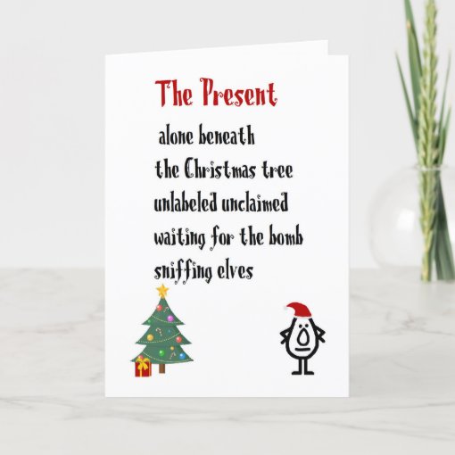 The Present - A Funny Merry Christmas Poem Holiday Card | Zazzle