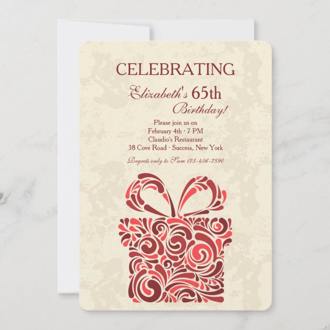 The Present Birthday Party Invitation (Front)