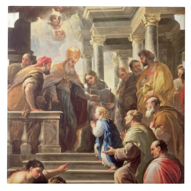 The Presentation of the Virgin at the Temple (oil Ceramic Tile (Front)