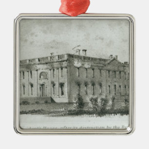 The President's House After its Destruction Metal Ornament