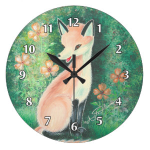 The Pretty Little Fox Large Clock