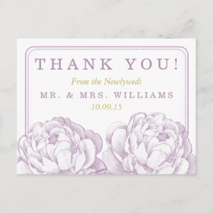 The Pretty Peony Floral Wedding Collection Announcement Postcard