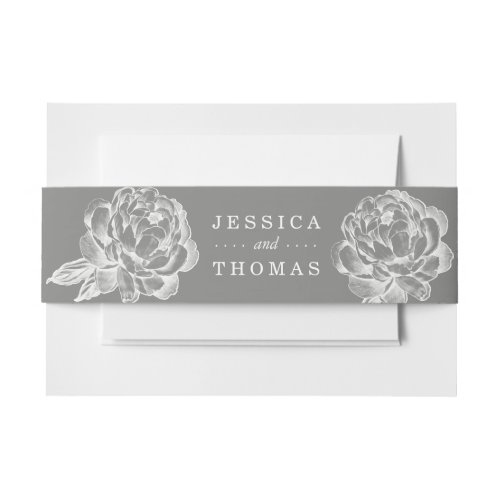 The Pretty Peony Floral Wedding Collection Invitation Belly Band