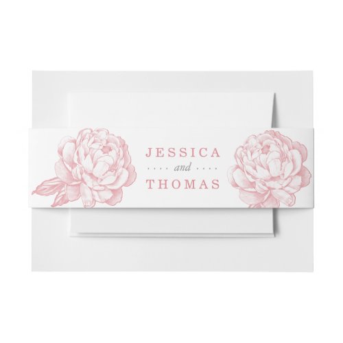 The Pretty Peony Floral Wedding Collection Invitation Belly Band