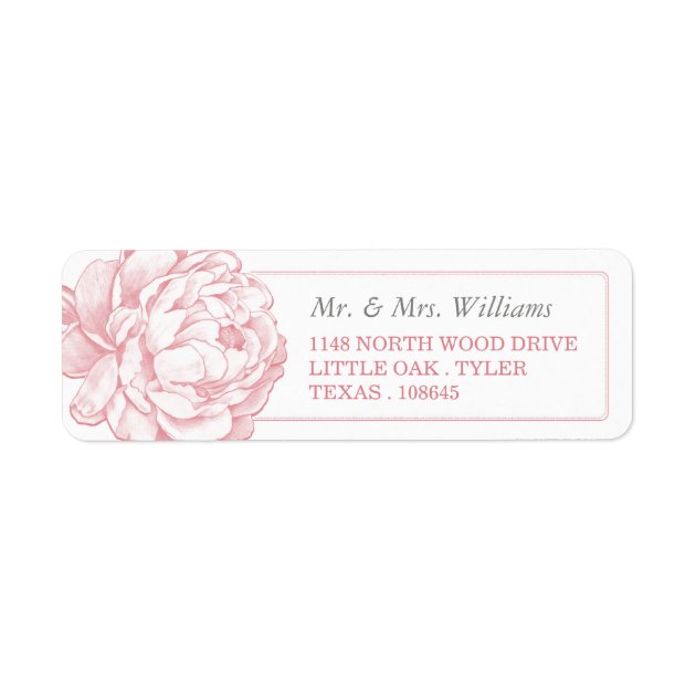 The Pretty Peony Floral Wedding Collection Label